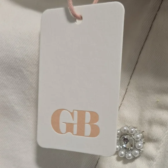 Gianni Bini Cream Mini Skirt with Pearl Button Accents Size XL NWT - Picture 3 of 15